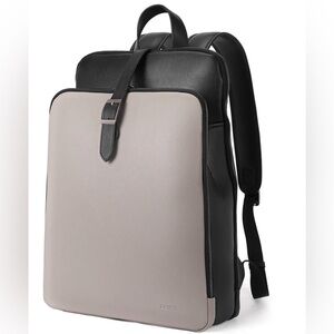 Cluci Two-Tone Leather Black and Light Gray Backpack